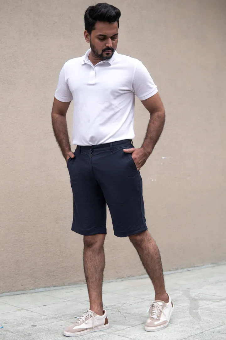 Classic Navy Stretch Chino Shorts