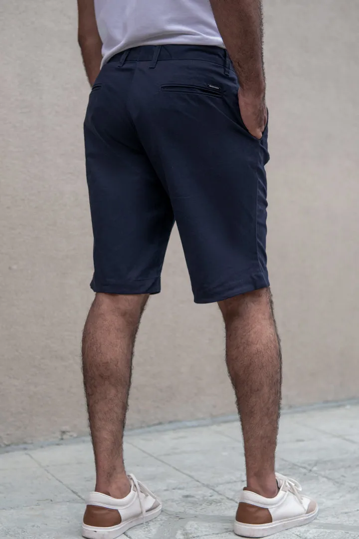 Classic Navy Stretch Chino Shorts