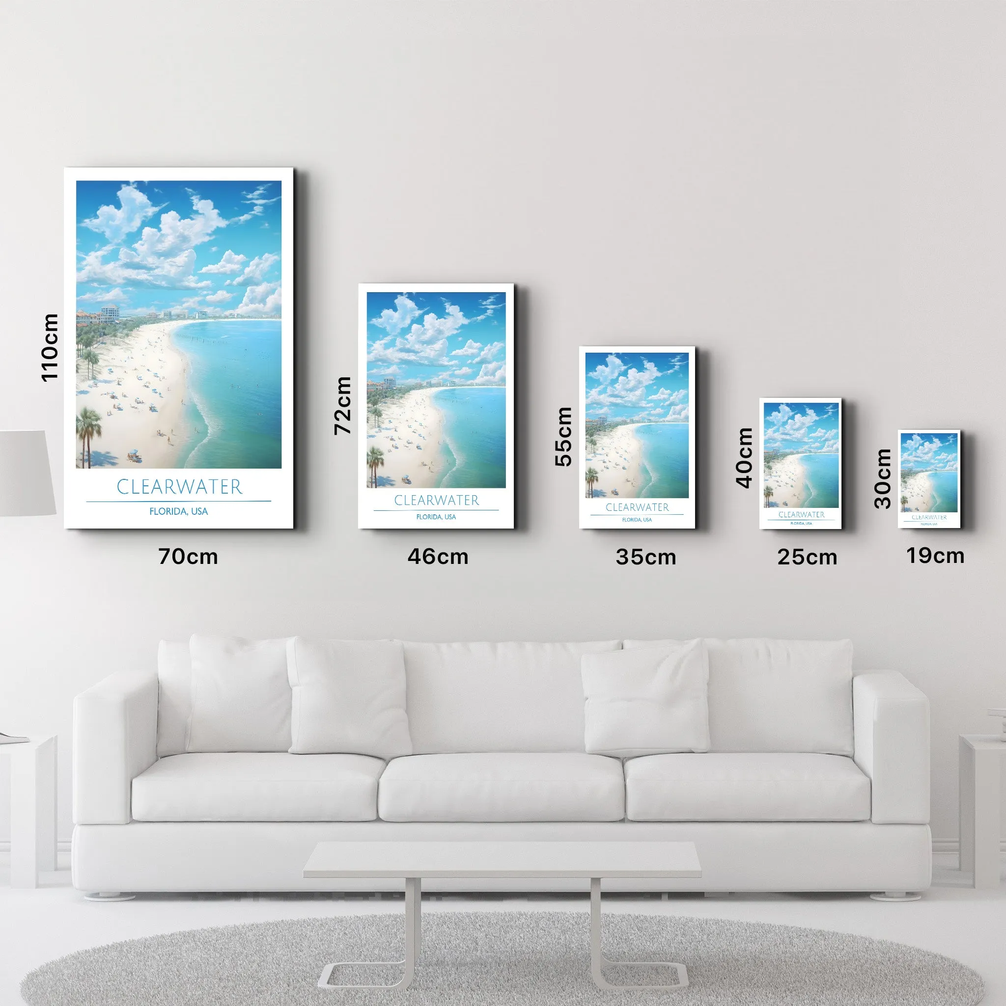 Clearwater-Florida USA-Travel Posters | Glass Wall Art