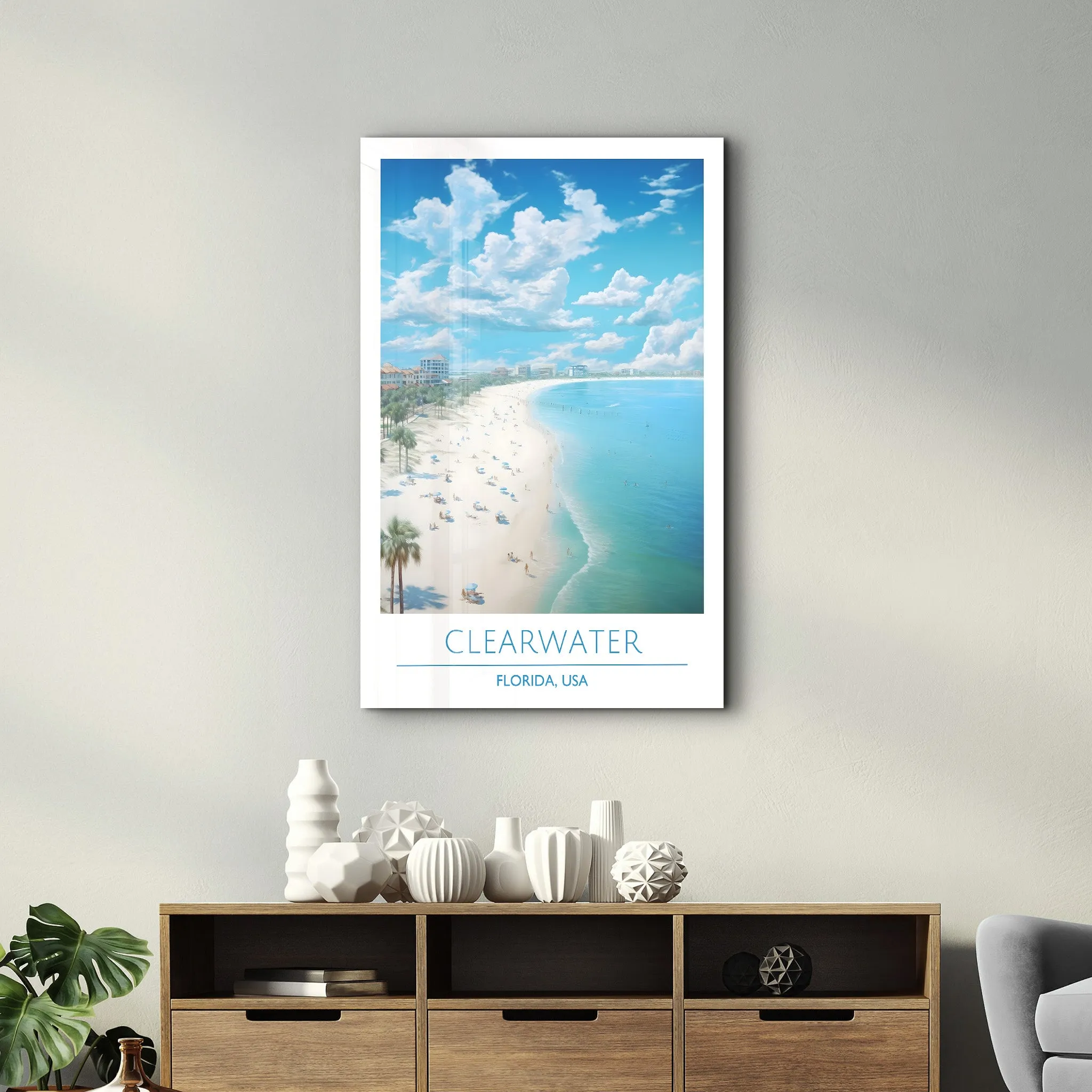 Clearwater-Florida USA-Travel Posters | Glass Wall Art