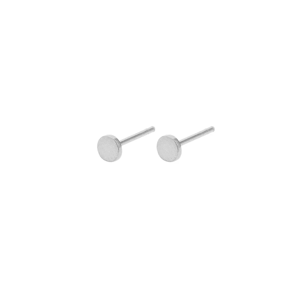 Coin - Mini Coin Stud Earrings - 3.5mm