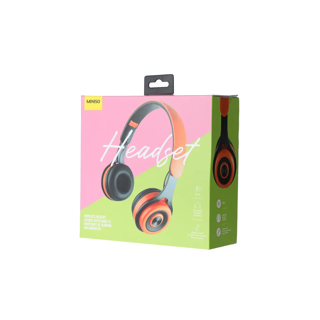 Color Blocking Wireless Headset  Model: EBP-22030(Black & Orange)