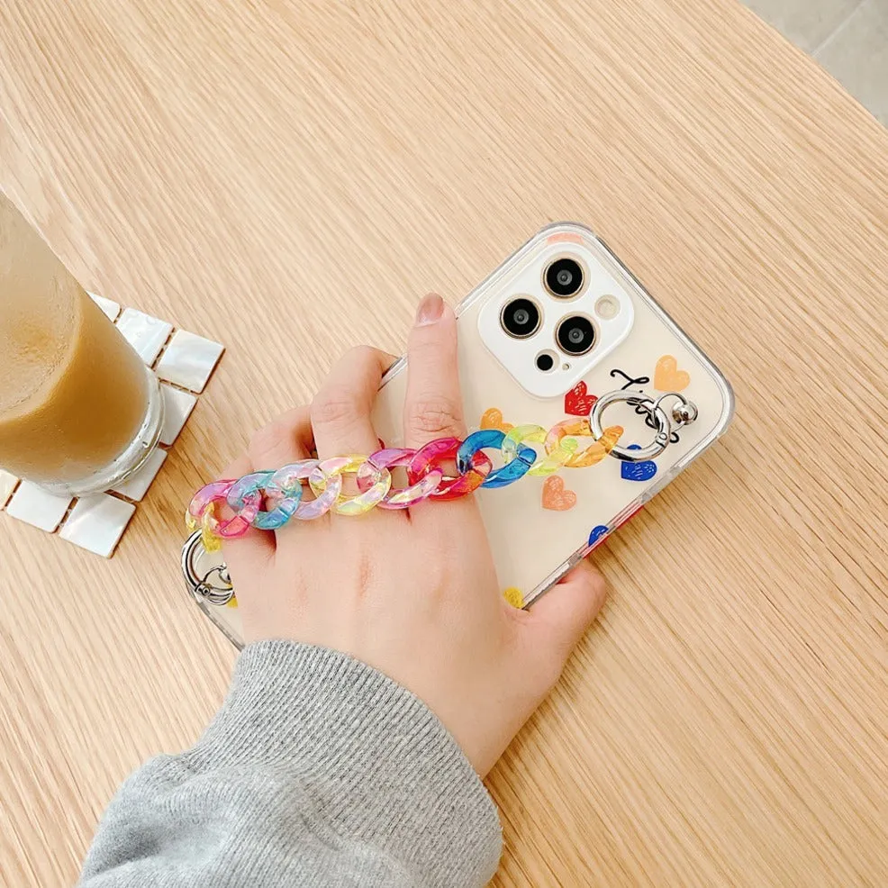 Colorful Soft Silicone Case with Chain Bracelet