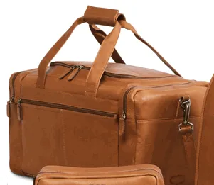 Durable Dorado Vaqueta Leather 18-Inch Multi-Pocket Duffel Bag 765-550