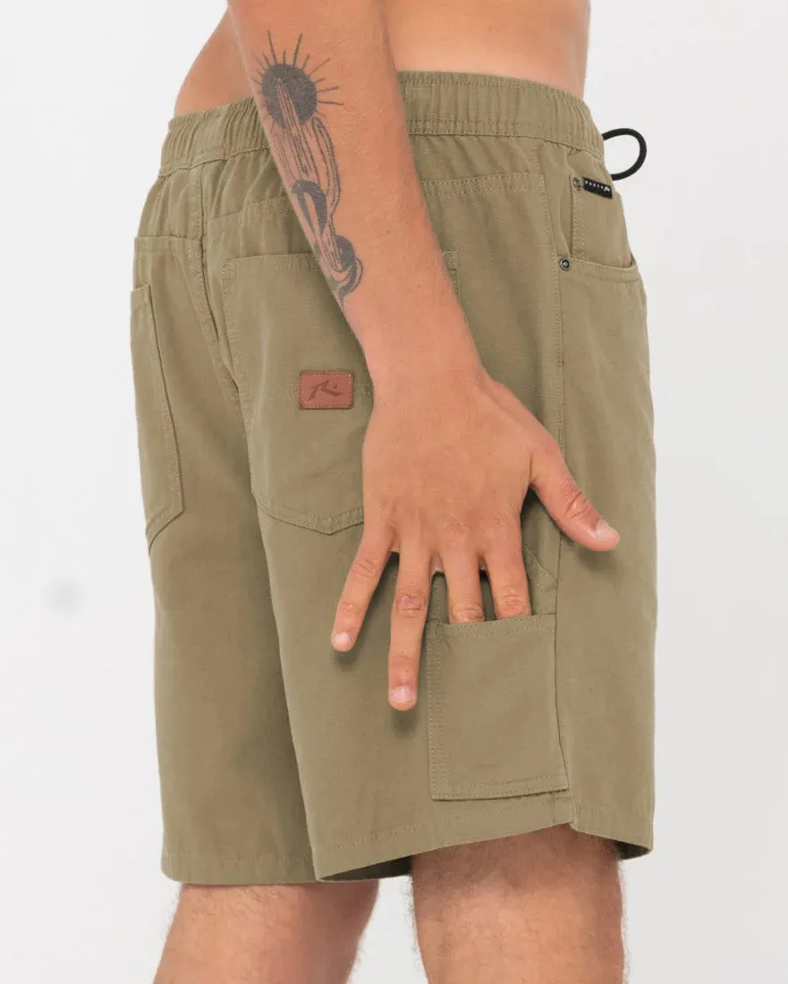 Dungaree Elastic Short - Khaki