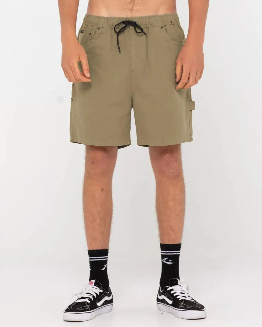 Dungaree Elastic Short - Khaki