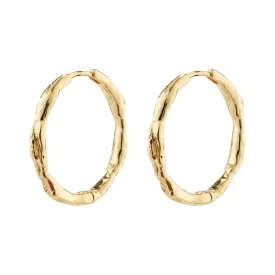 EDDY recycled  organic shaped large hoops gold-plated