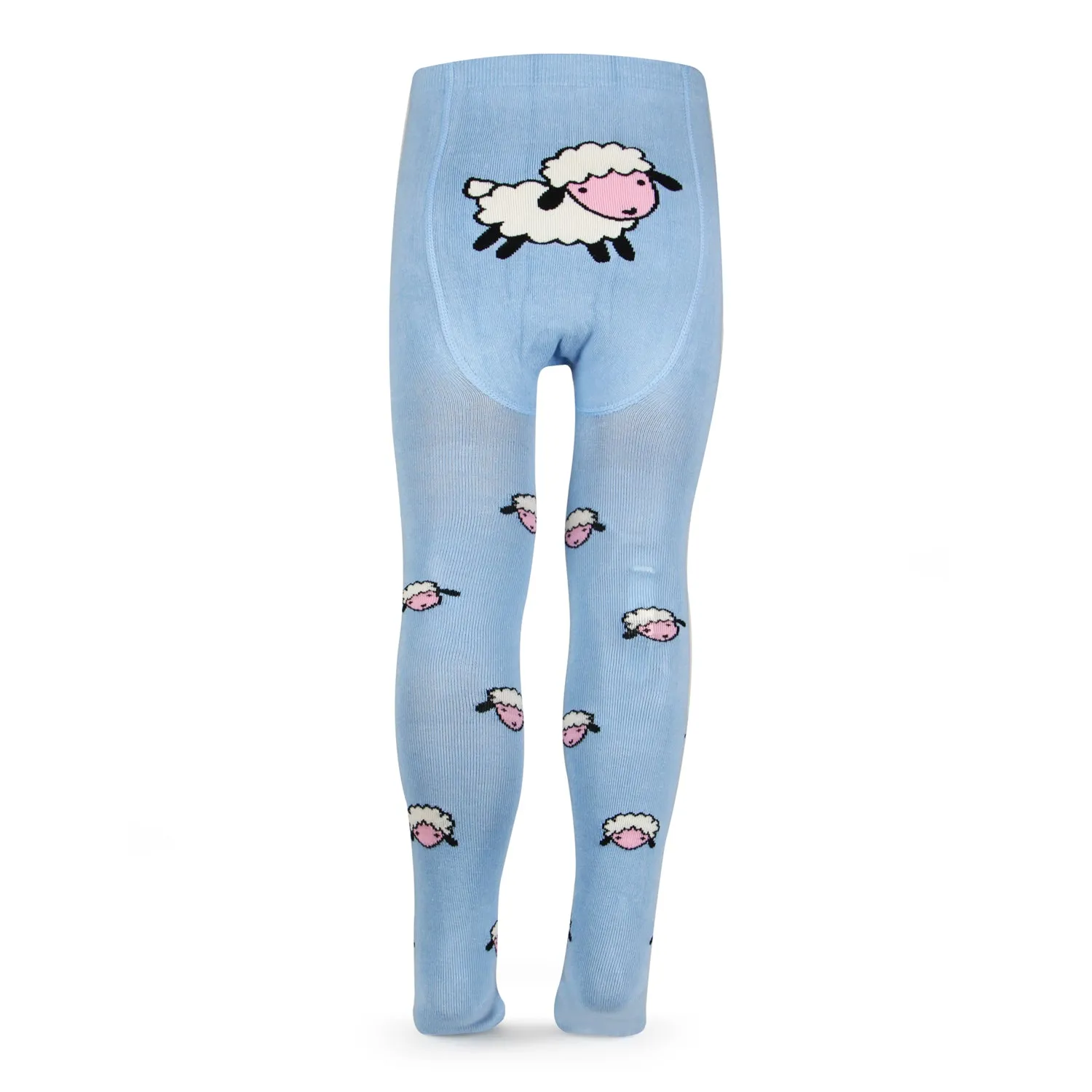 Fancy knitted Sheep Print Tights for Baby Girls & Baby Boys - Blue