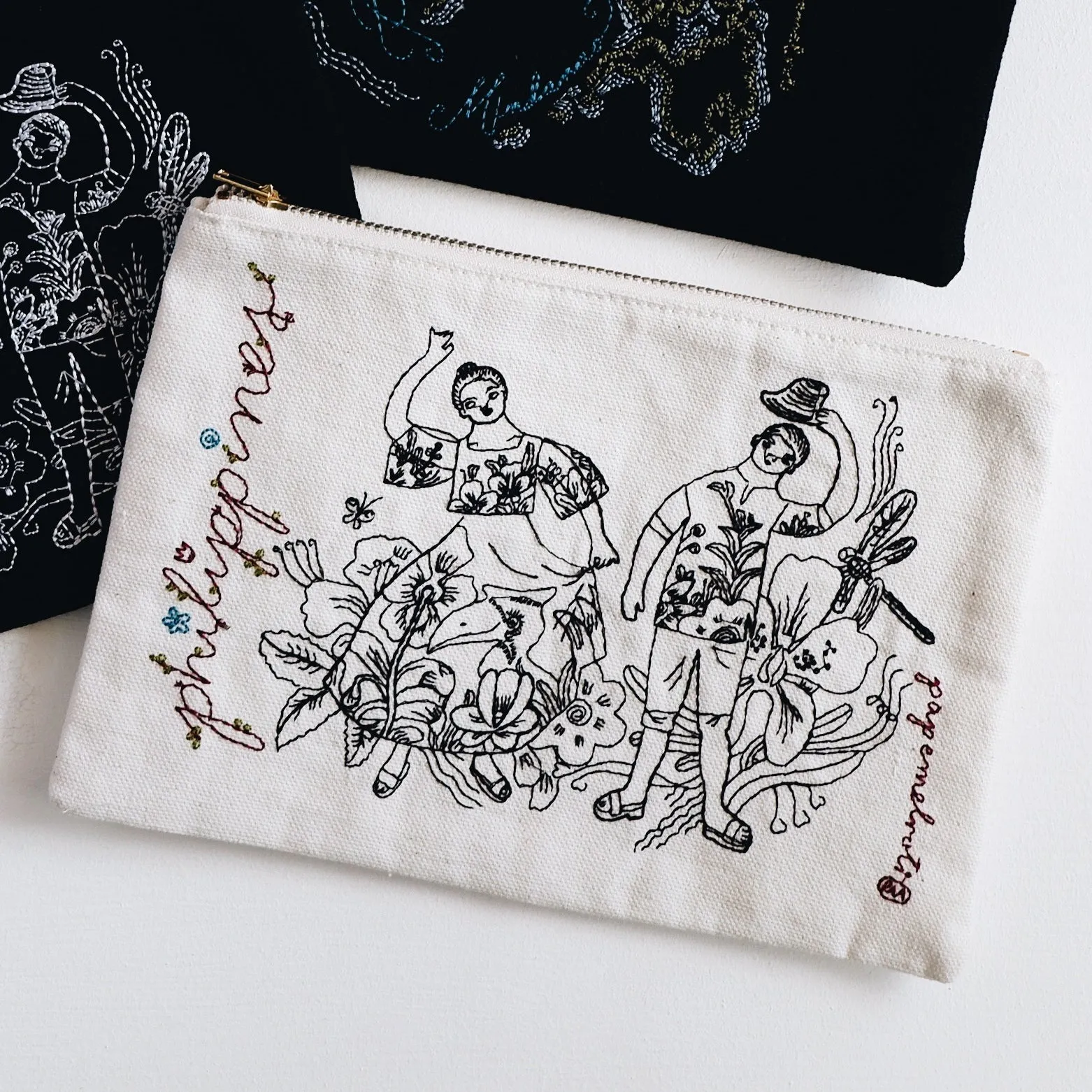 Filipiniana Embroidered Canvas Pouch