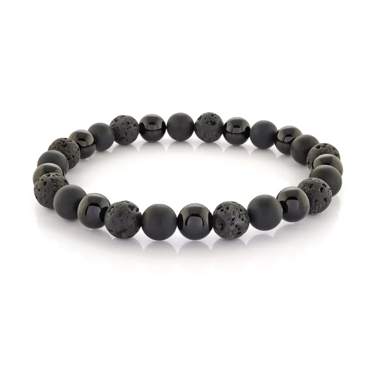 GENTS FASHION BRACELET WITH BLACK ONYX BEADS