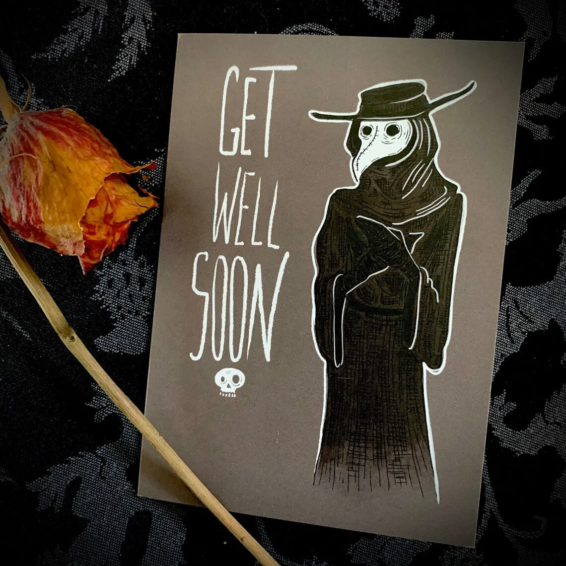 Get Well Plague Doctor - Greeting Card