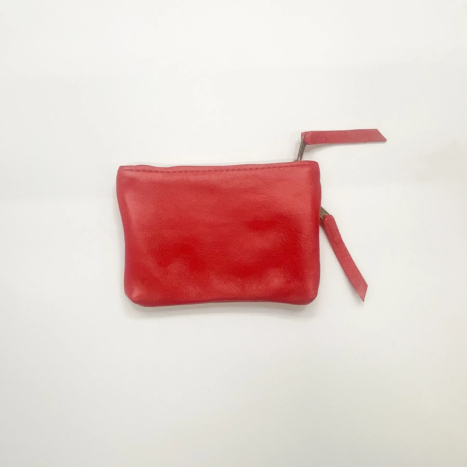 Gia leather red double zip purse