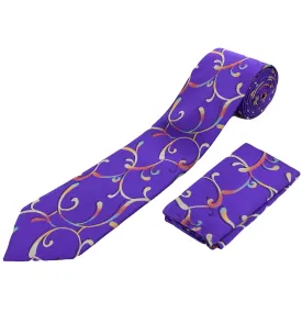 Gianfranco Tie and Handkerchief - Purple Gradient Branch T55