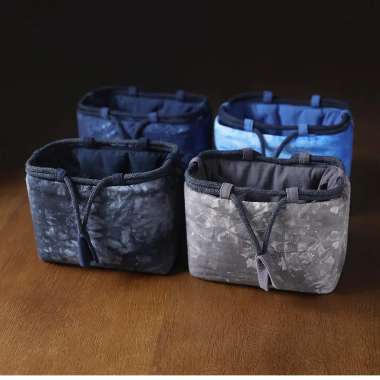 Gohobi Large Dyed Fabric Teaware Storage Travel Bag