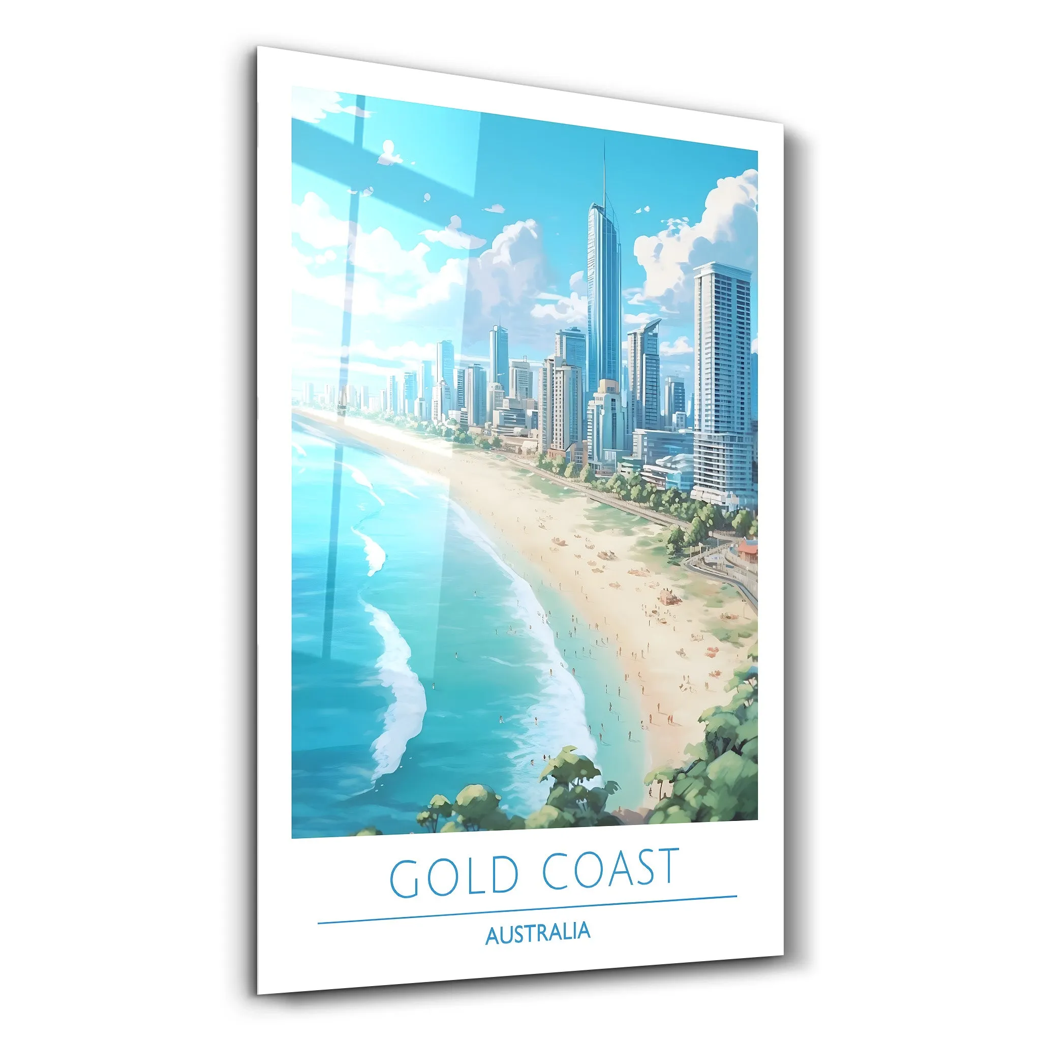 Gold Coast Australia-Travel Posters | Glass Wall Art