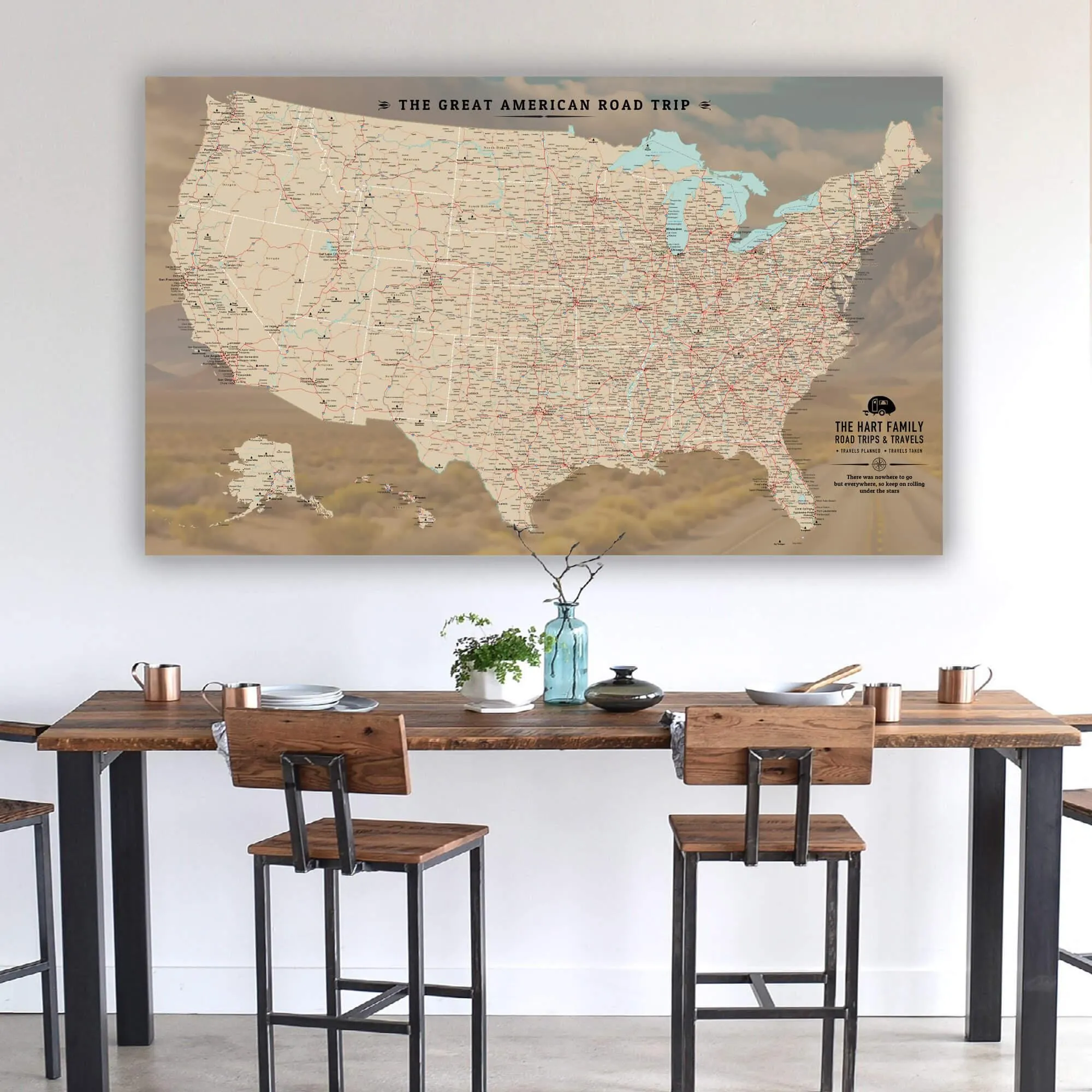 Great American Road Trip USA Push Pin Map