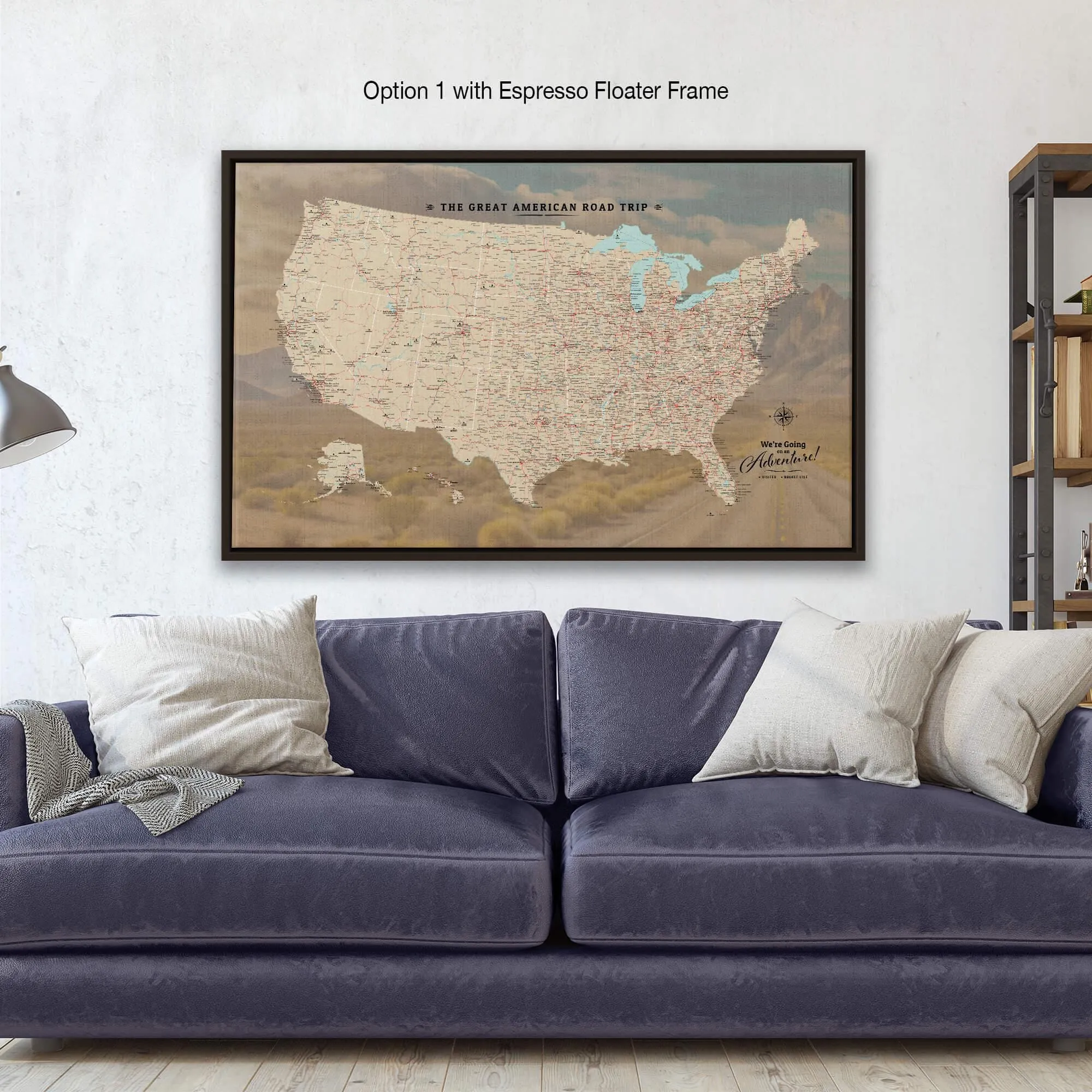 Great American Road Trip USA Push Pin Map