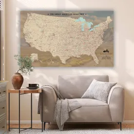 Great American Road Trip USA Push Pin Map