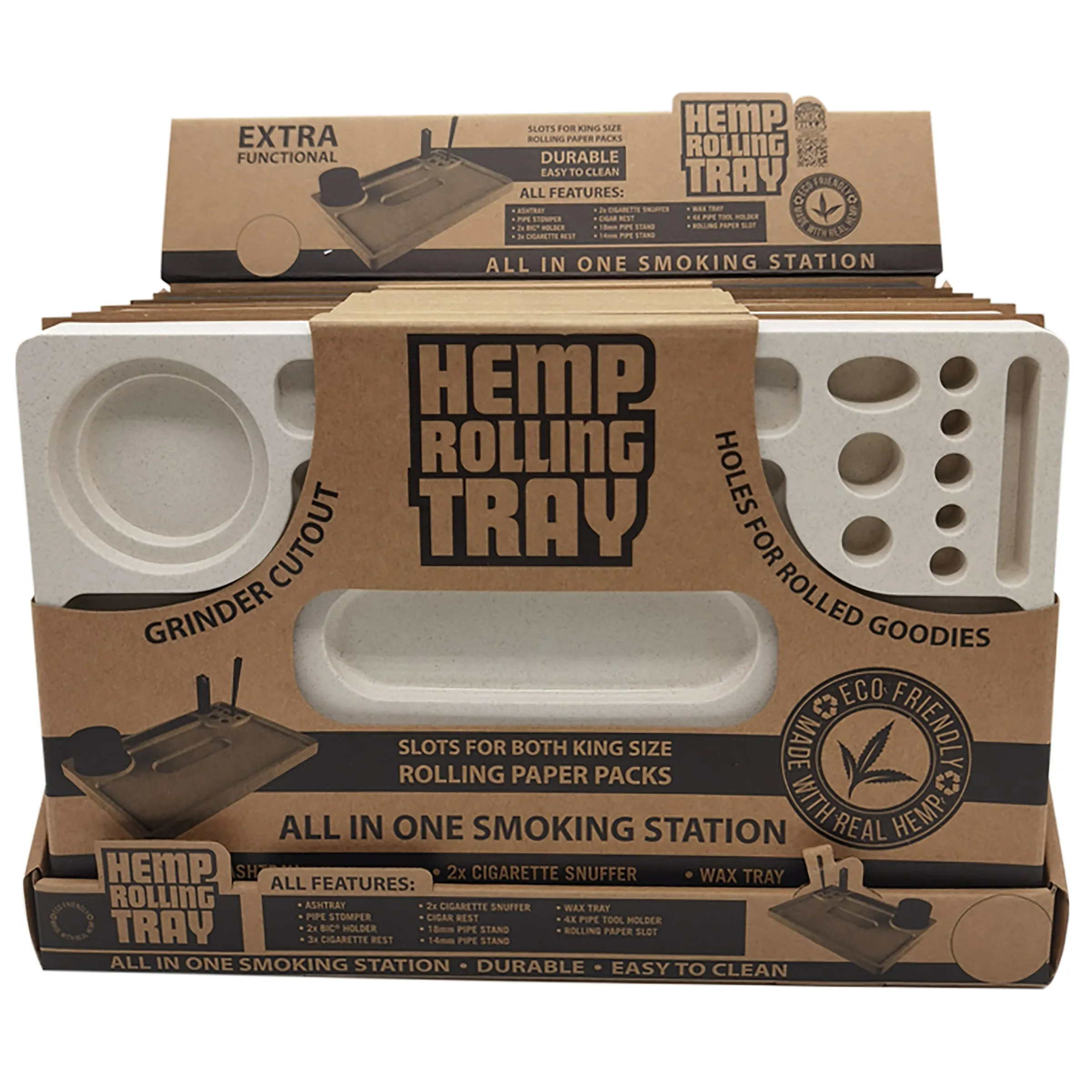 Hemp Made Extra Large Smoking Station Roll Tray - 6 Per Retail Ready Display 22427