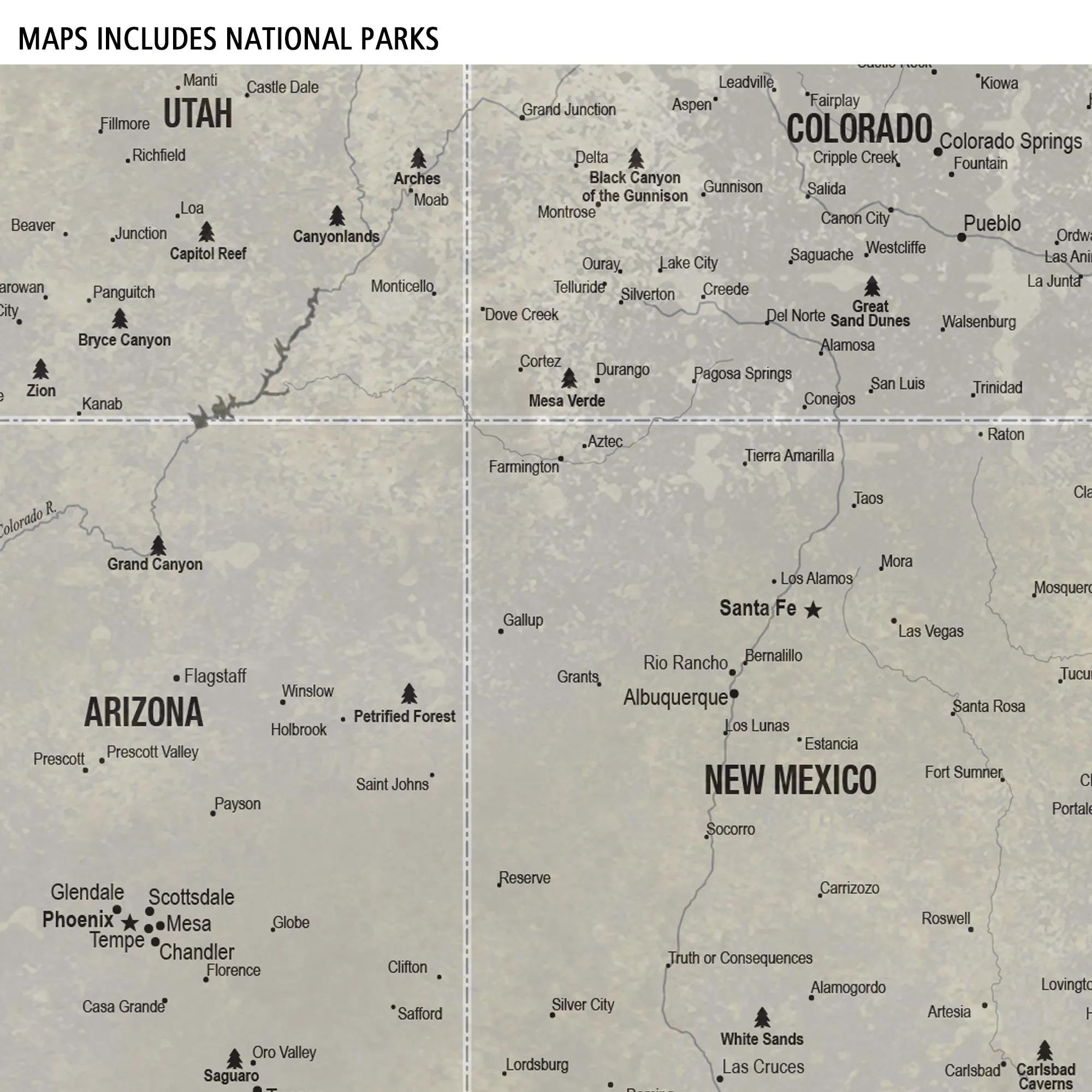 Industrial Detailed Push Pin USA Map - 1 Panel