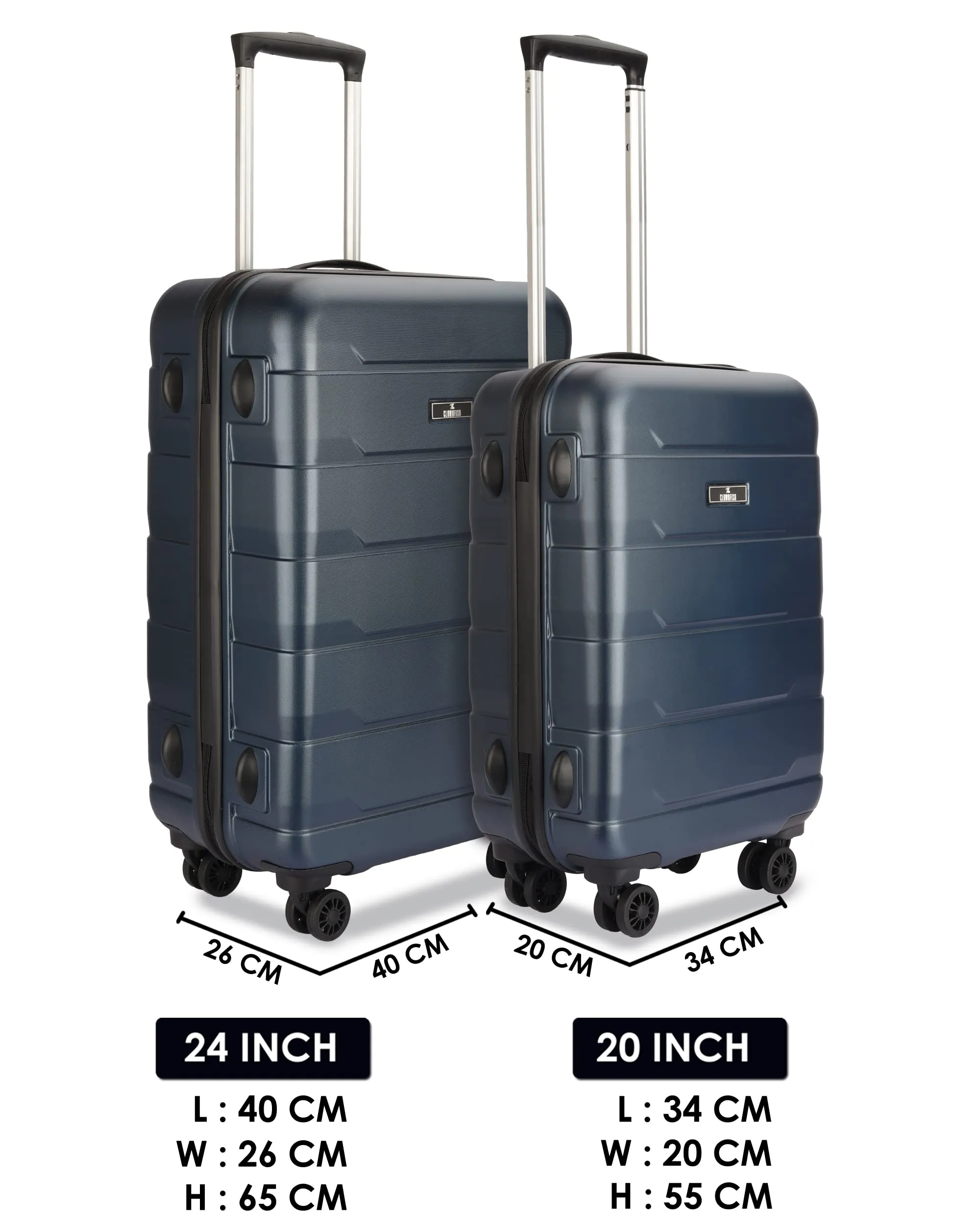 Jeffrey Series Set of 2 Trolley bags Navy Blue (Small, Medium)