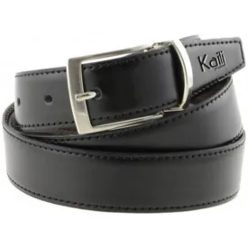 K4001ABB | Double Face Men's Belt - Genuine Leather Col. Black/Dark Brown