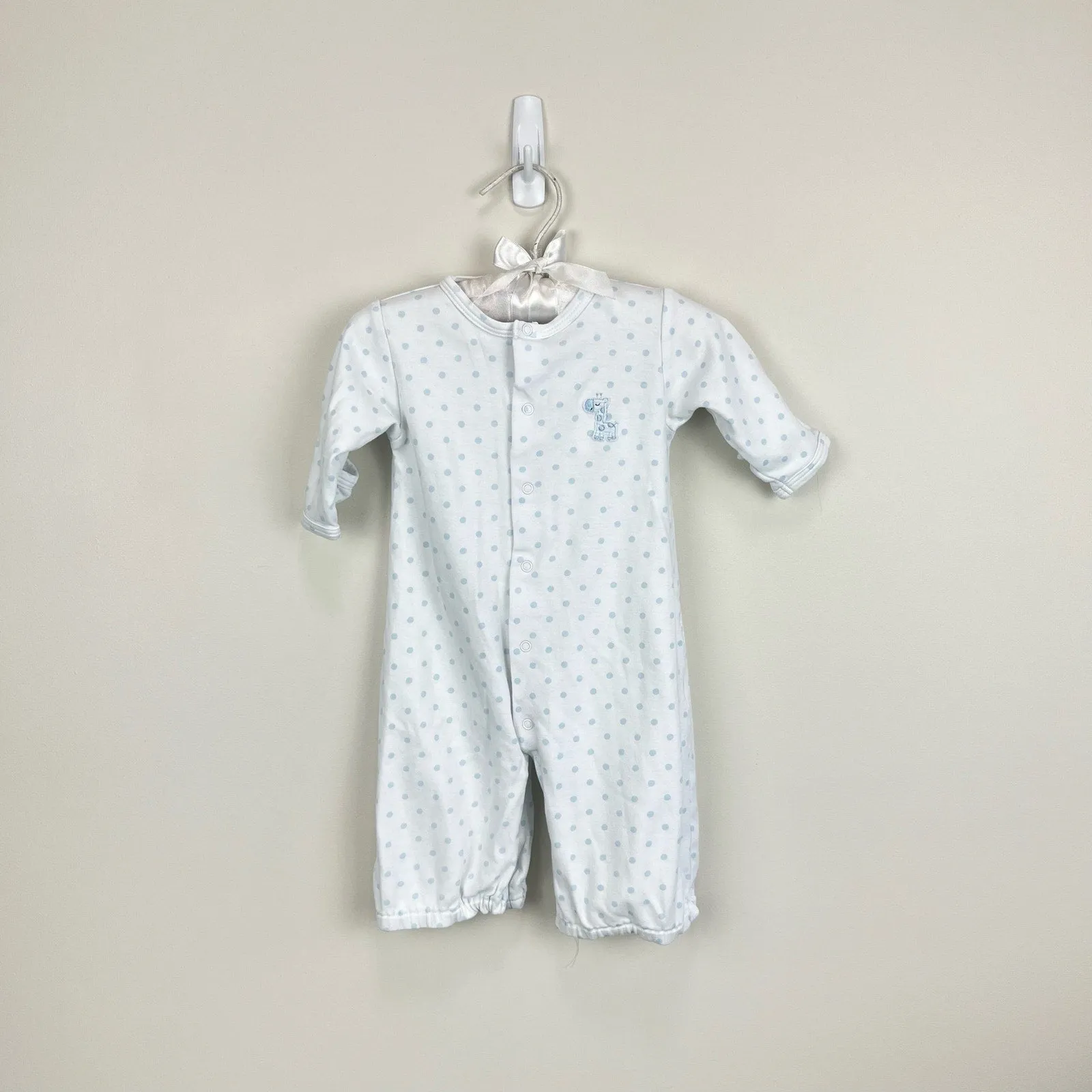 Kissy Kissy Blue Polka Dot Giraffe Converter Sleep Gown Small