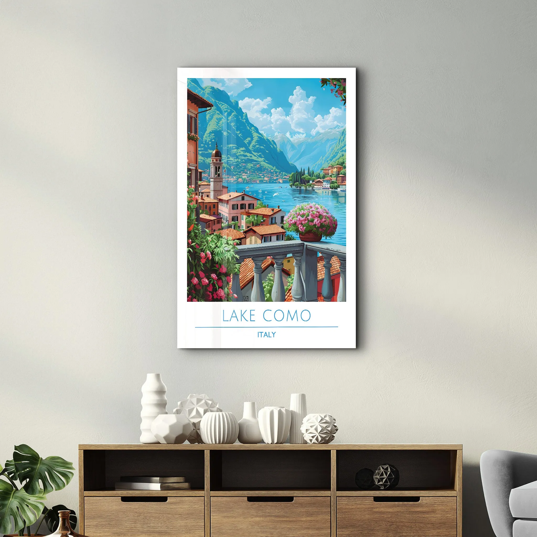 Lake Como Italy-Travel Posters | Glass Wall Art