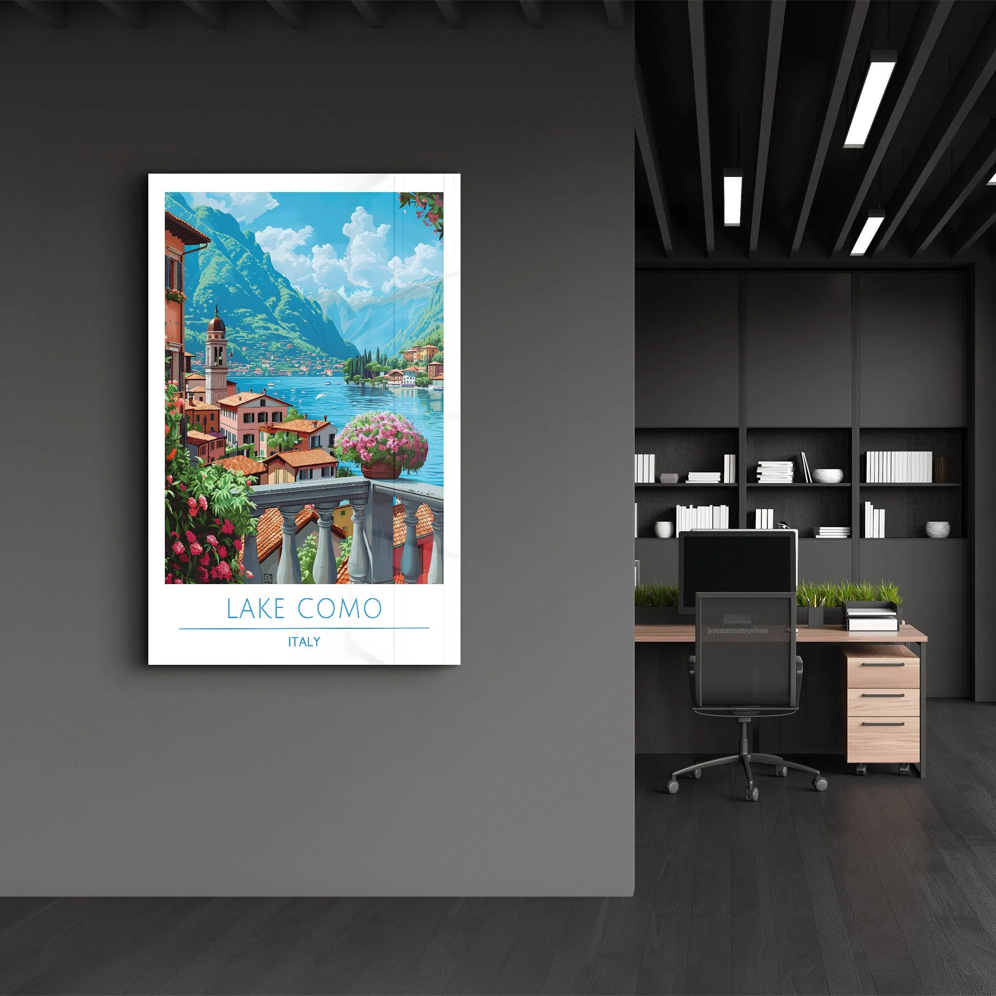 Lake Como Italy-Travel Posters | Glass Wall Art