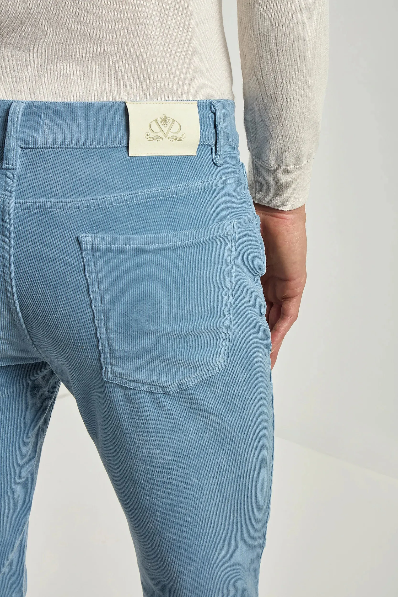 Light blue corduroy 5 Pocket - Made in Italy