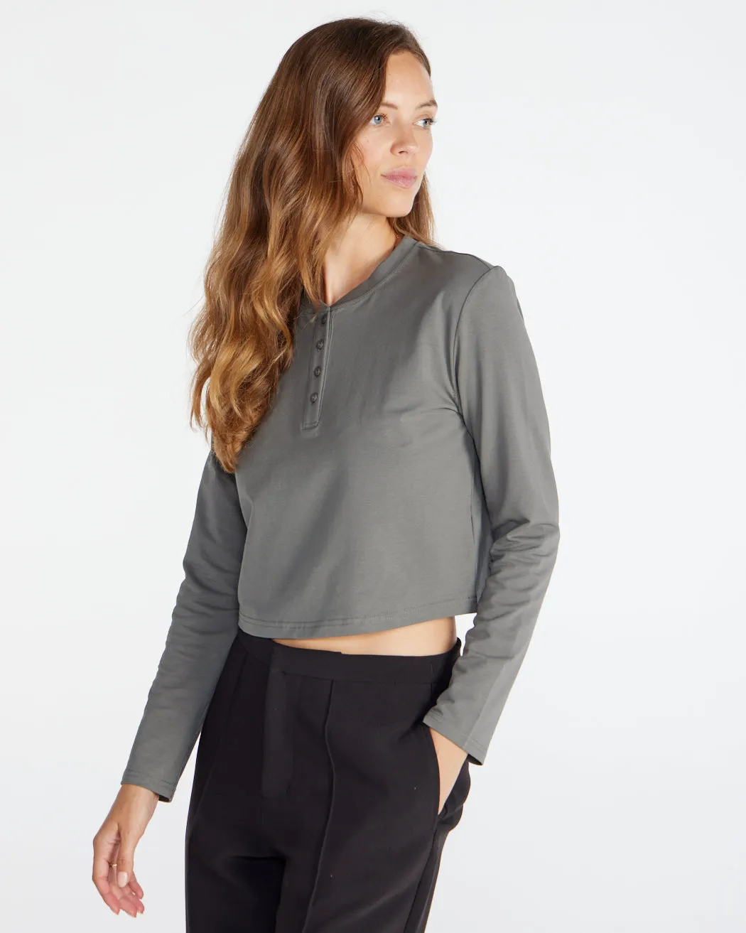 LUX Relaxed Henley Long Sleeve