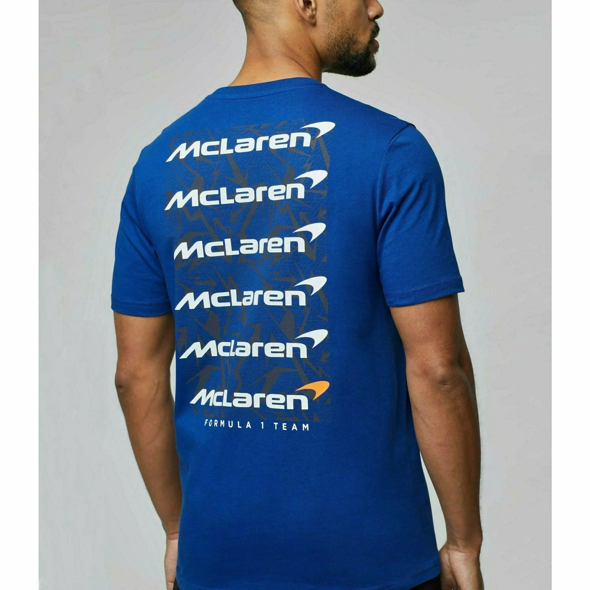 McLaren F1 Men's Small Speedmark Logo T-Shirt -Papaya/Vega Blue/Phantom