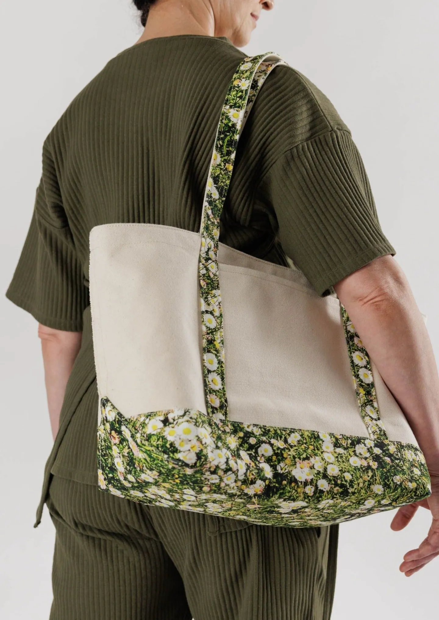 Medium Heavyweight Canvas Tote - Daisy