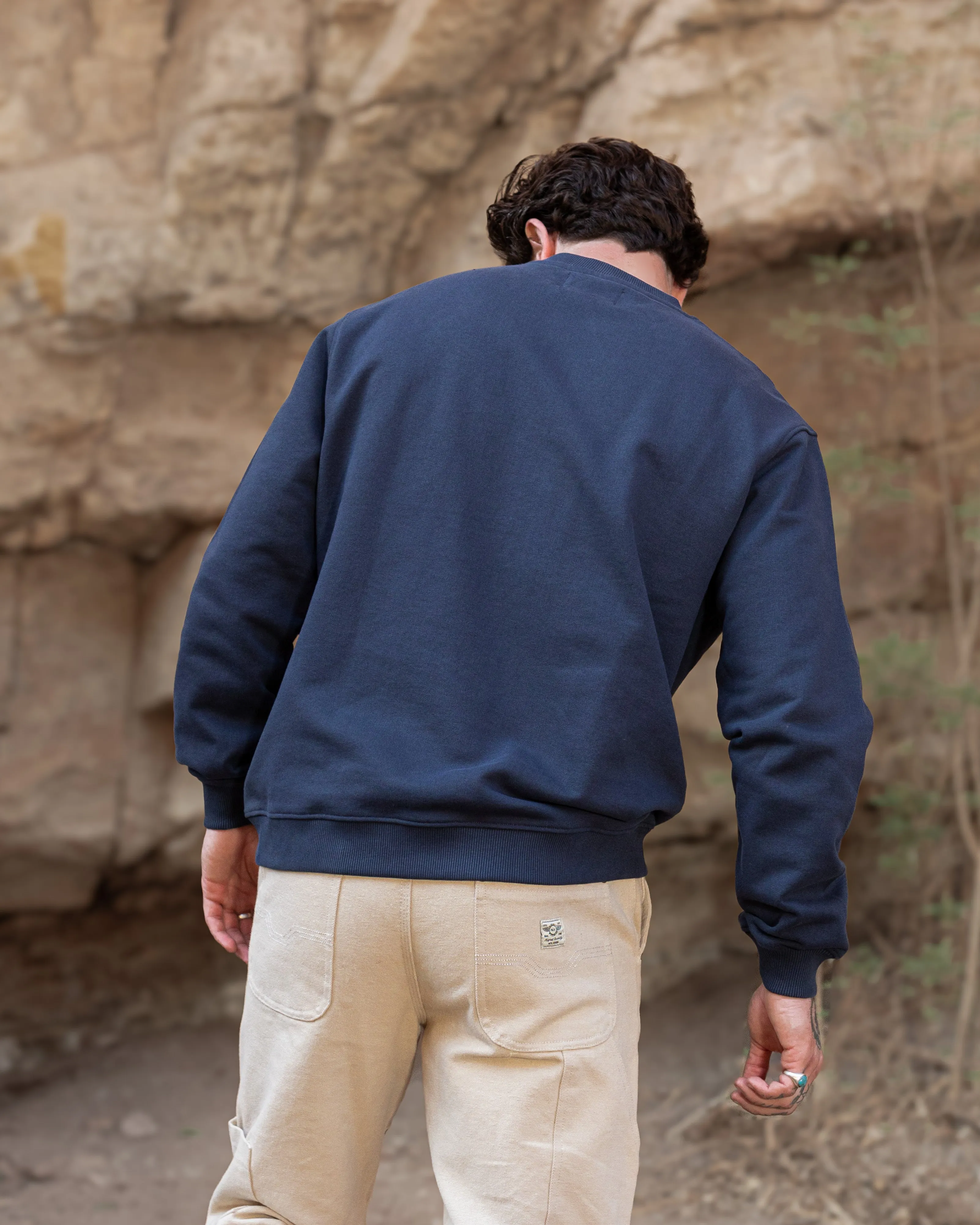 Messenger Embroidered Sweatshirt - Navy