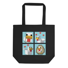 Minecraft Blue Chicken Family Eco Tote Bag