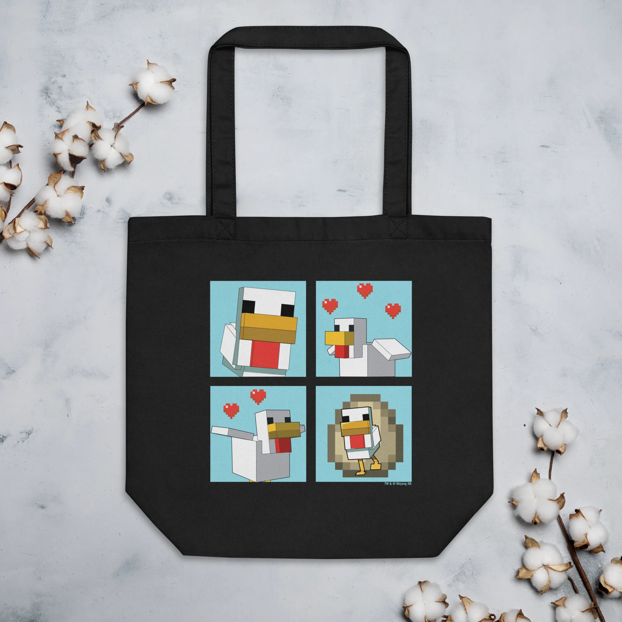 Minecraft Blue Chicken Family Eco Tote Bag