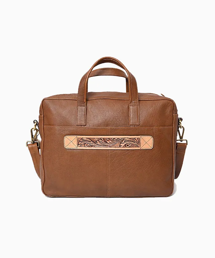 Montana West Genuine Oil Calf Leather Messenger Laptop Bag