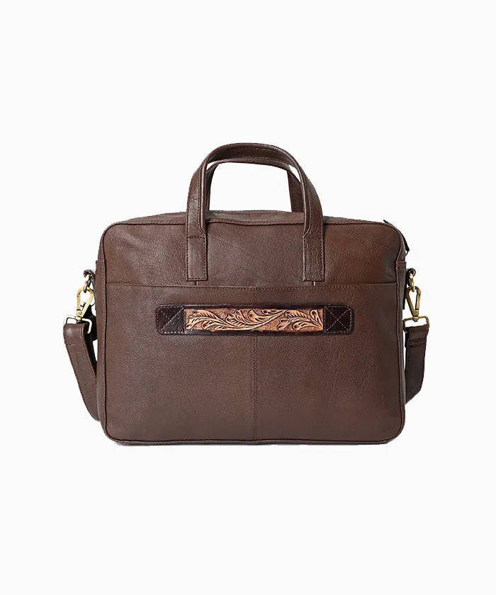 Montana West Genuine Oil Calf Leather Messenger Laptop Bag