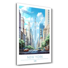 New York USA-Travel Posters | Glass Wall Art