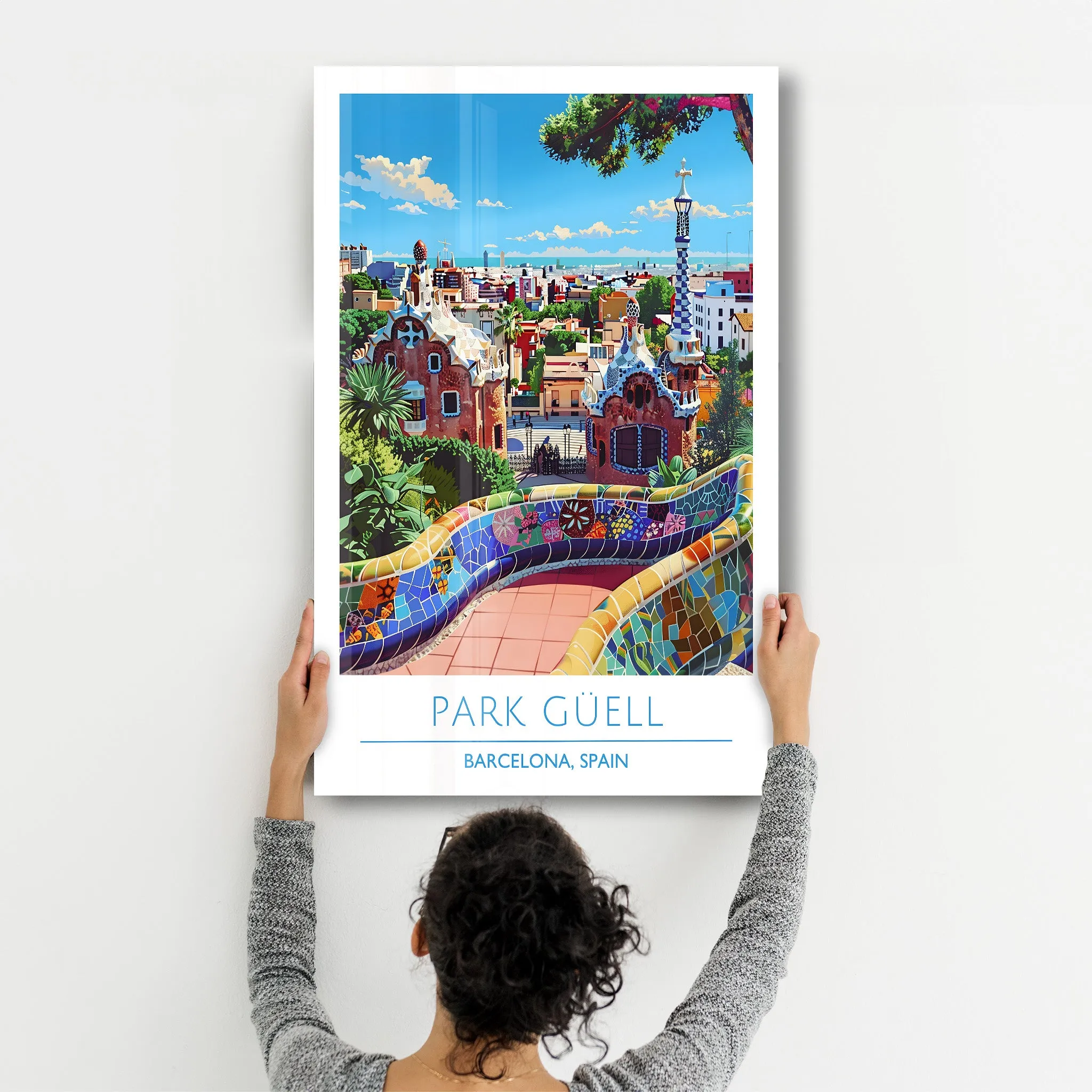 Park Guell-Barcelona Spain-Travel Posters | Glass Wall Art