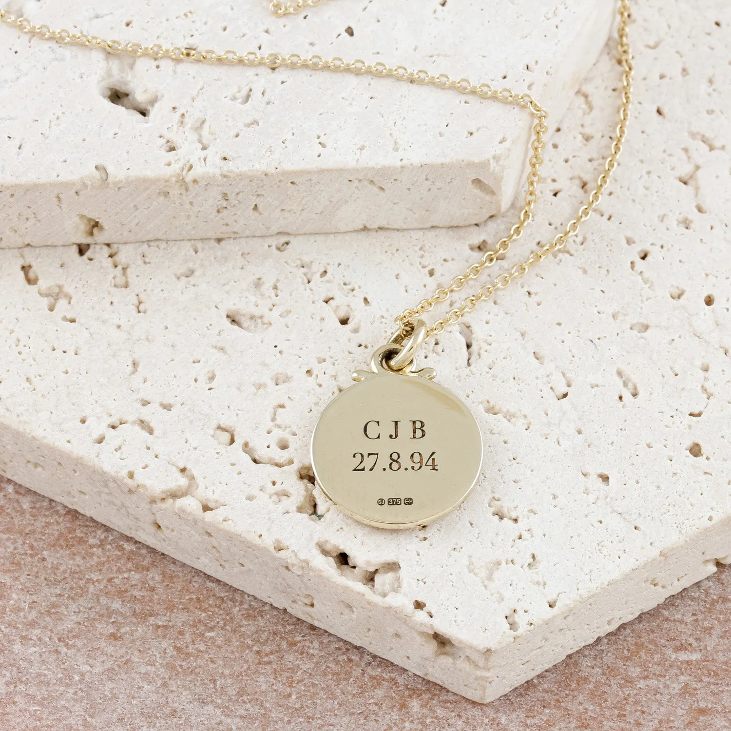 Personalised St Christopher Solid Gold Necklace