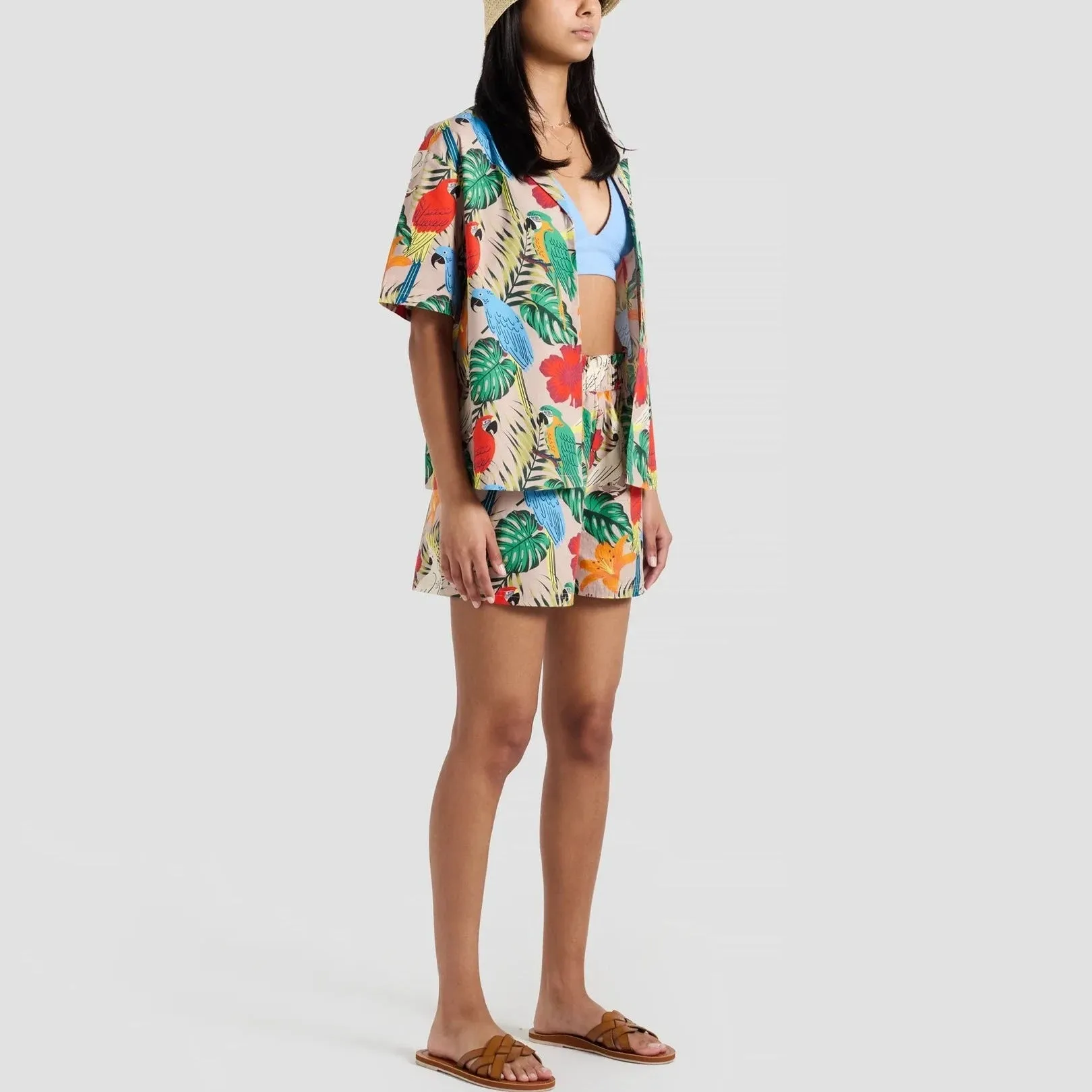 Poplin & Co. Exotic Birds Print Ladies Shorts