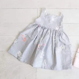 Poppy Dress Bunnies Gray Print