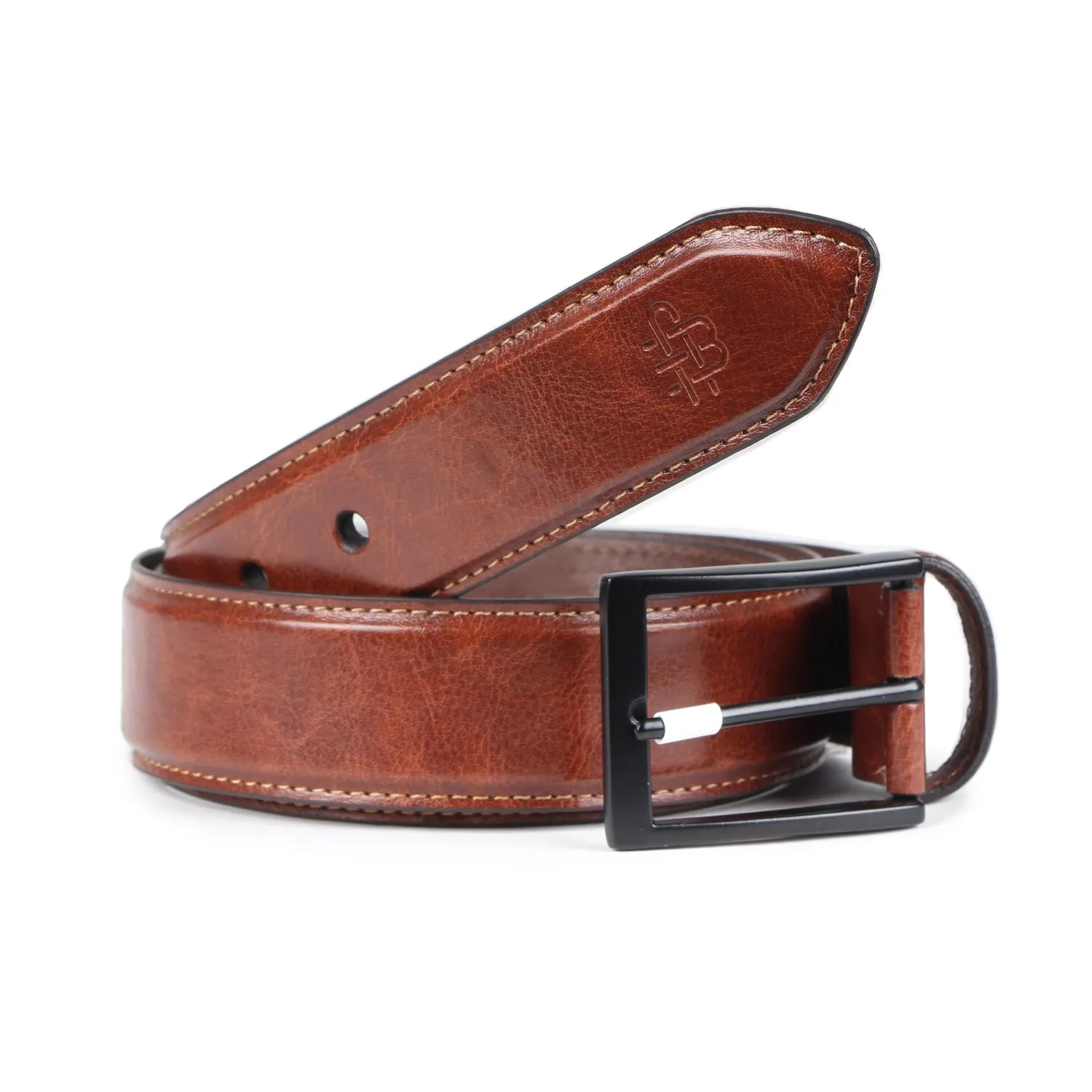 Premium Tan Solid PU-Leather Belt for Men