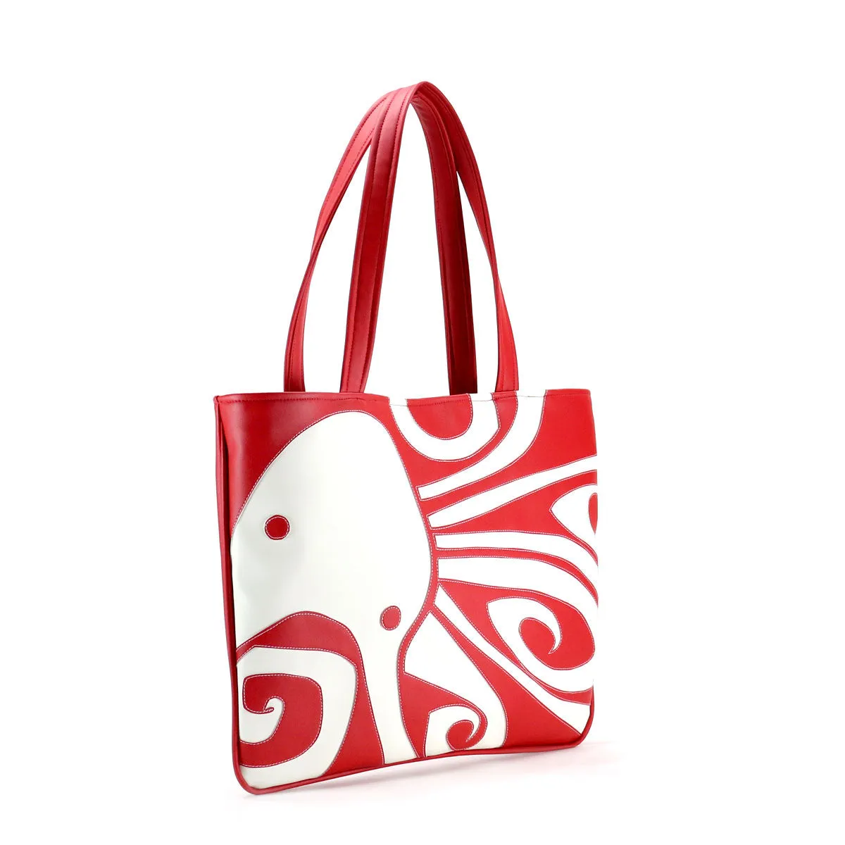 "Ocho" Octopus Vegan Flat Tote Design by Berkeley Artist Michelle White (Multicolored )