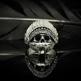 Redrum MC Ring - Stylish Silver Skull Ring for Men with Intricate Details