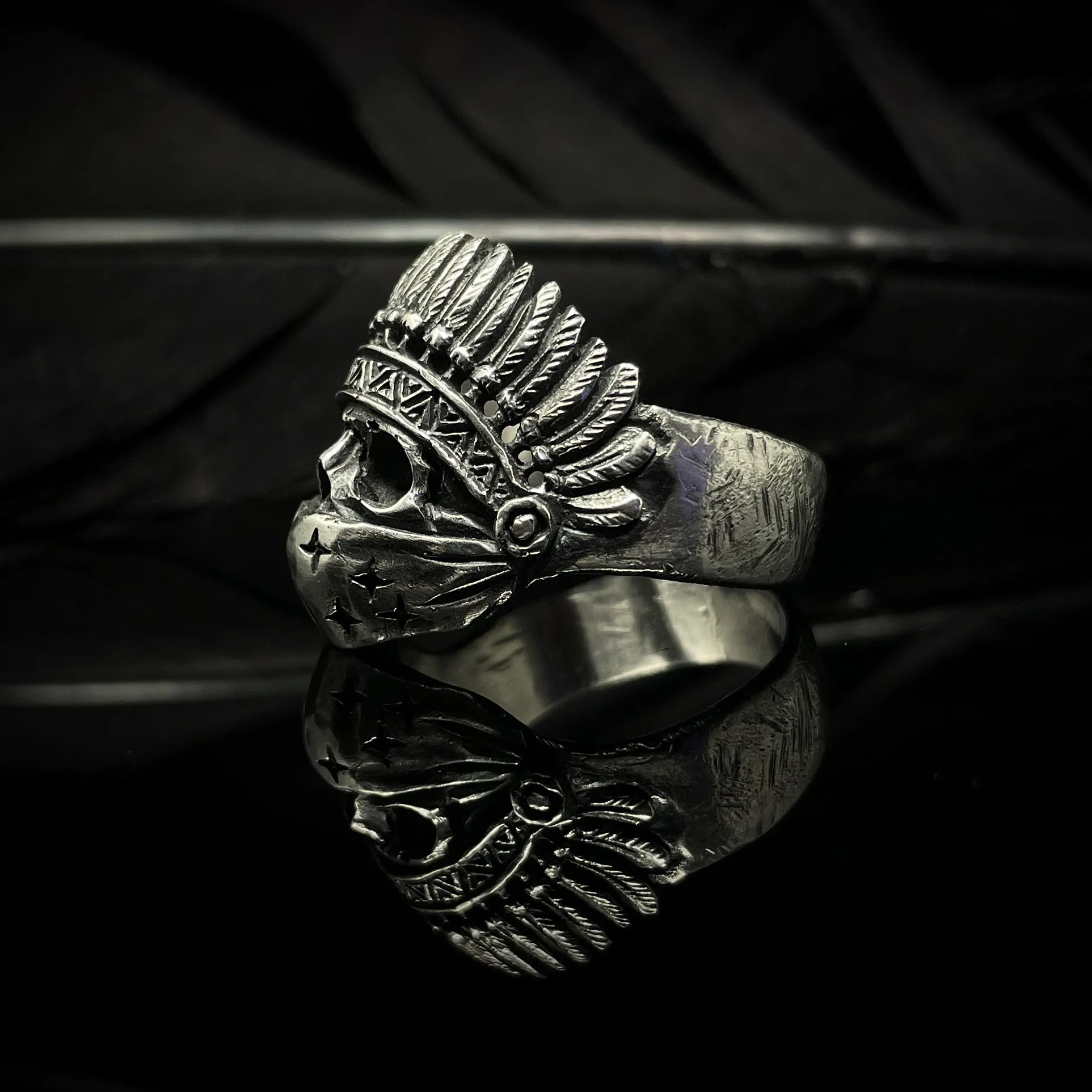 Redrum MC Ring - Stylish Silver Skull Ring for Men with Intricate Details