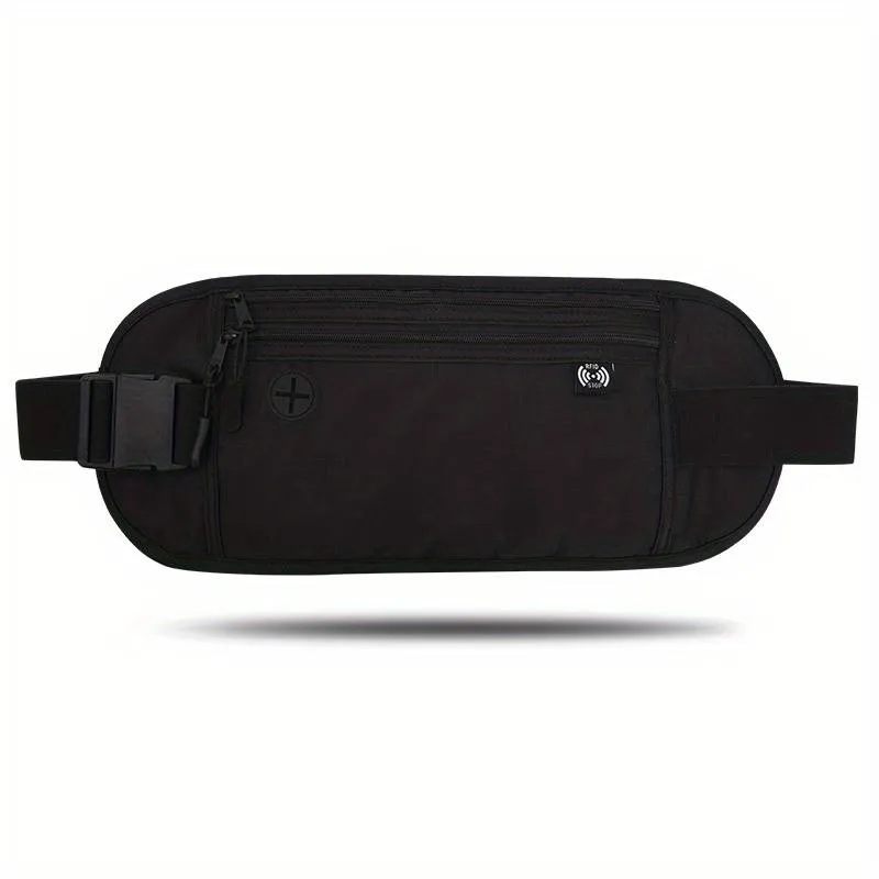 RFID Money Belt for Travel - Waterproof Waist Pouch