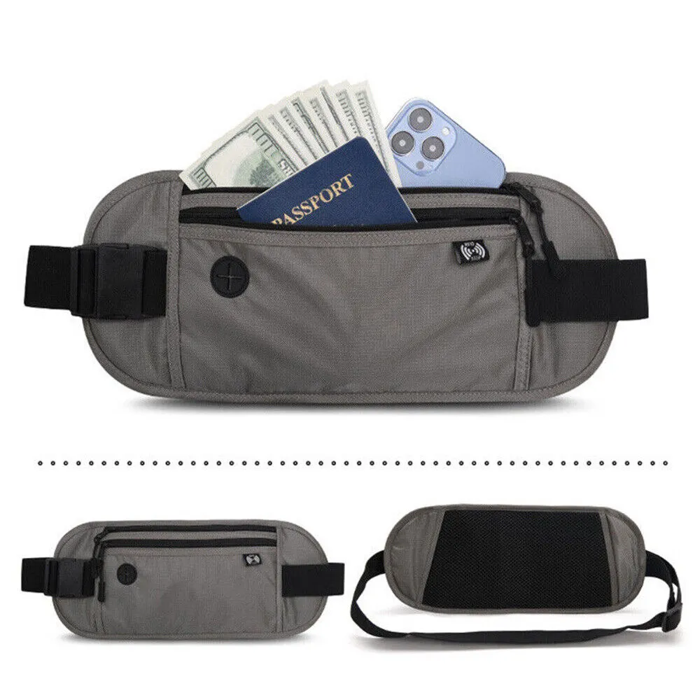 RFID Money Belt for Travel - Waterproof Waist Pouch