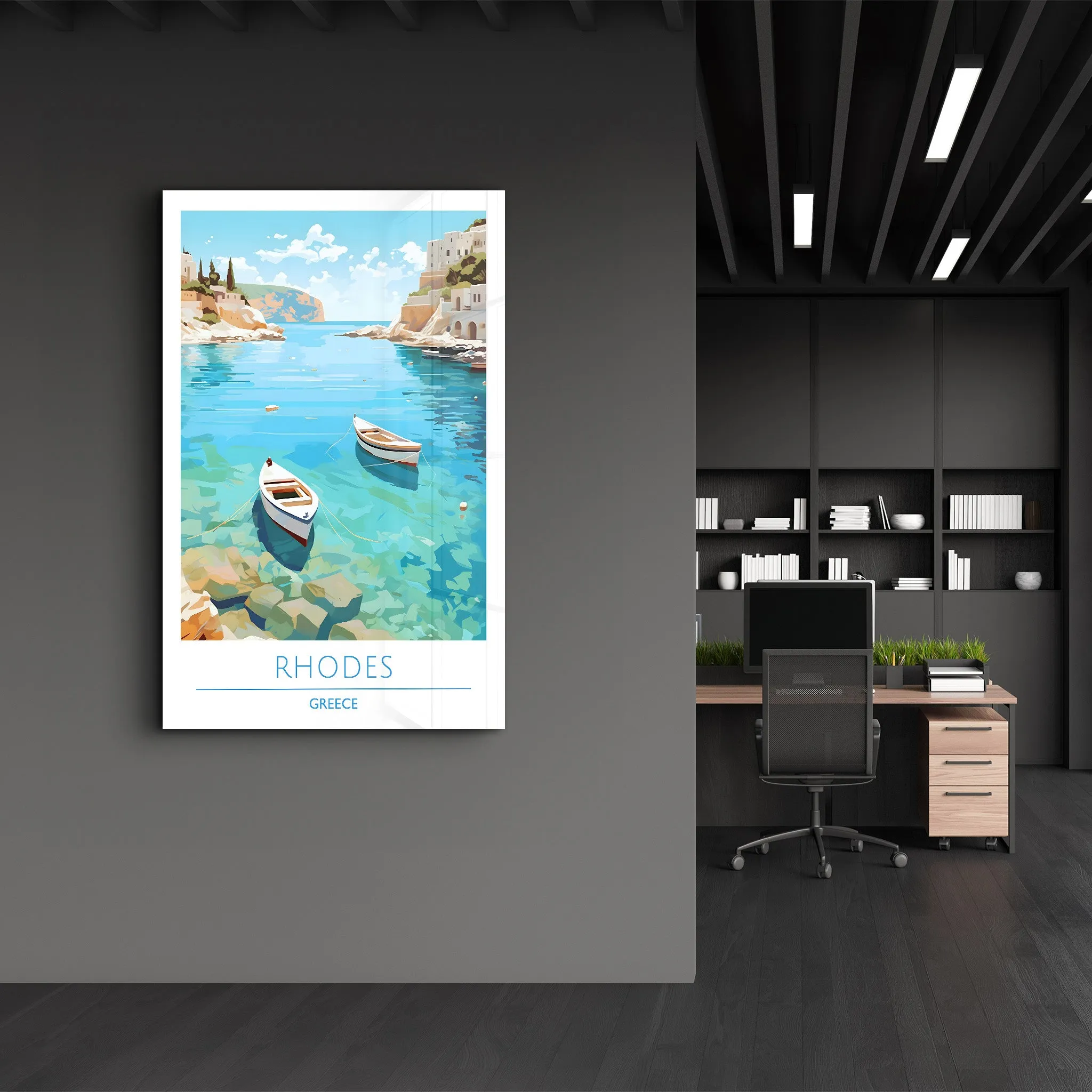 Rhodes Greece-Travel Posters | Glass Wall Art